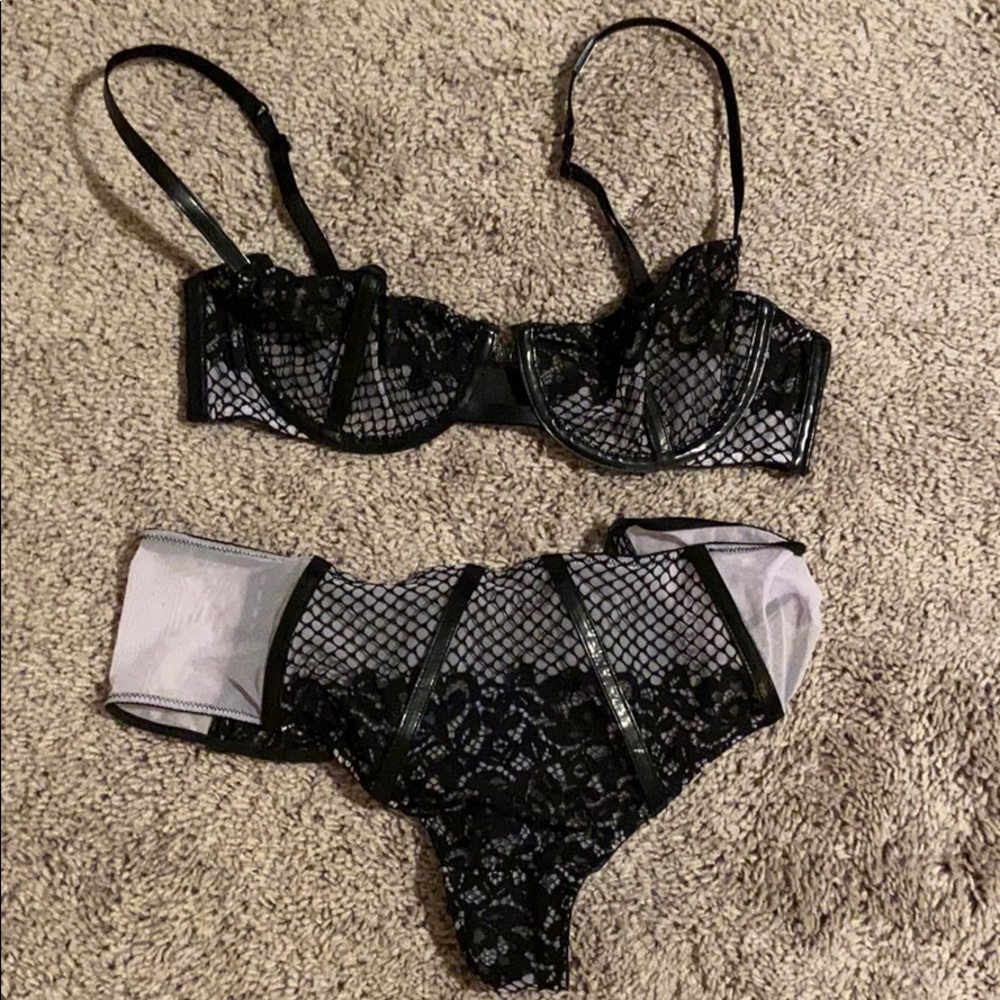 Black and purple Victoria’s Secret Lingerie set